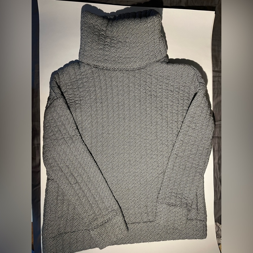 GAP Gray Cowl Neck Sweater with Quilted Texture